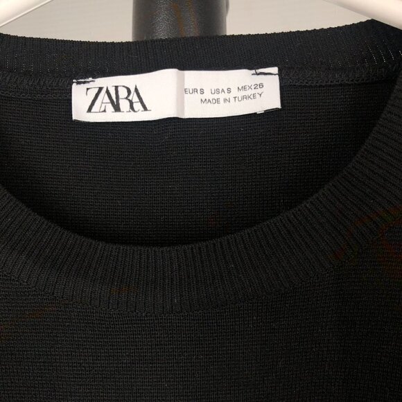 Zara Big Shoulder Sparkle Rhinestone 3/4 Sleeve Knit Top Sz‎ S - Picture 8 of 9